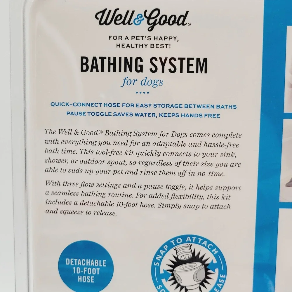 NEW Well & Good Bathing System for Dog Pets Hose System for Sink Bath Outdoor